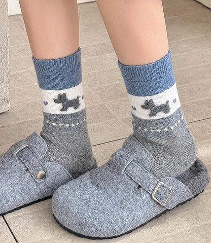 Gohobi Blue-Grey Puppy Wool Socks