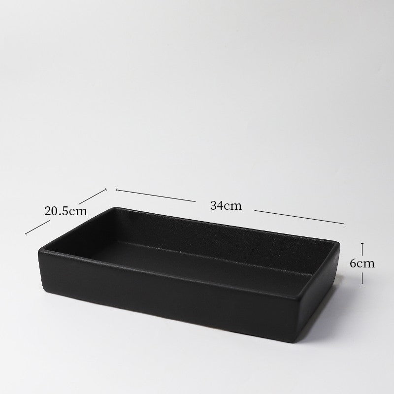 Gohobi Rectangular Ikebana Ceramic Vase – Japanese Style Flower Arrangement Vessel