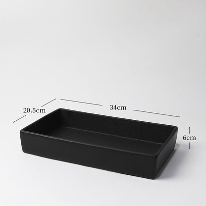 Gohobi Rectangular Ikebana Ceramic Vase – Japanese Style Flower Arrangement Vessel
