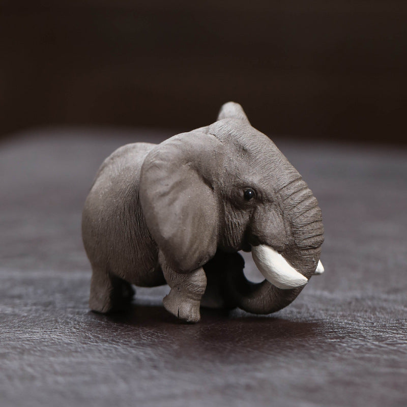 Gohobi Yixing Purple Clay Elephant Tea Pet – Handmade Lucky Tea Table Ornament