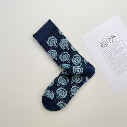 Gohobi Geometric Embossed Irregular Pattern Socks