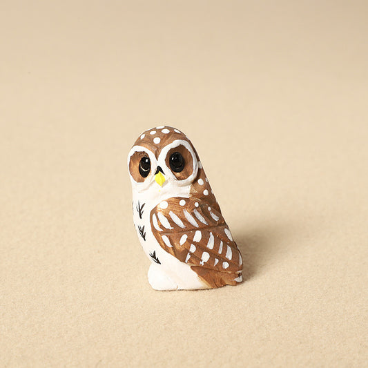 Gohobi Hand-Carved Wooden Owl Keychain