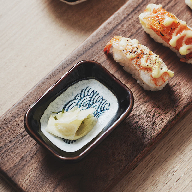 Gohobi Creative Japanese Ceramic Wave Pattern Sauce Dish