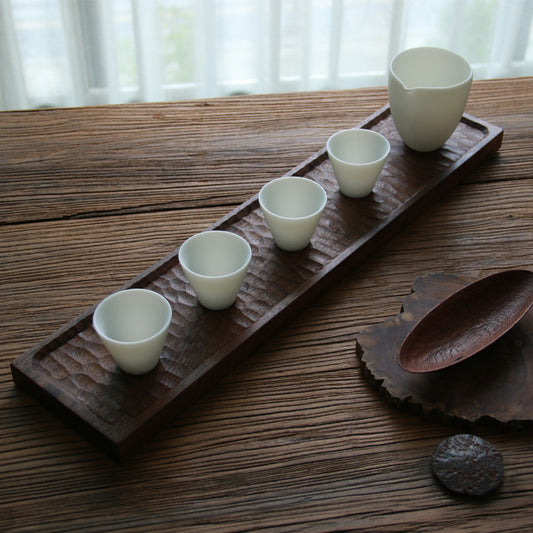 Gohobi Handcrafted Black Walnut Solid Wood Serving Tray