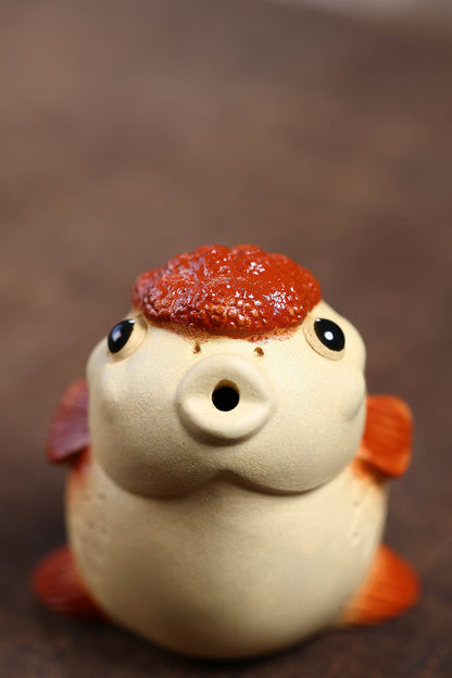 Gohobi Yixing Purple Clay Goldfish Tea Pet – Handmade Incense Holder Ornament