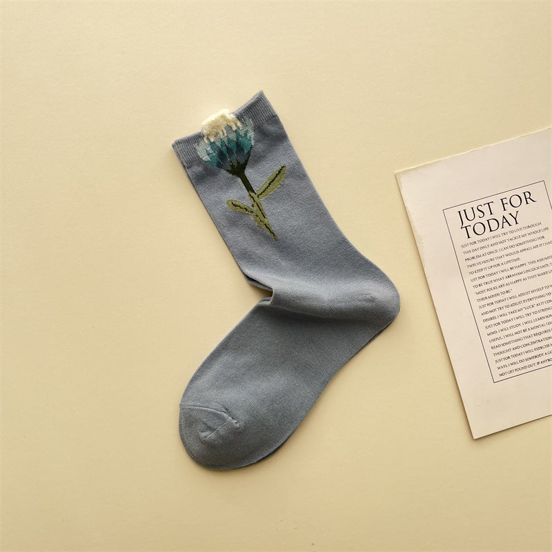 Gohobi Japanese Tulip Mid-Calf Socks