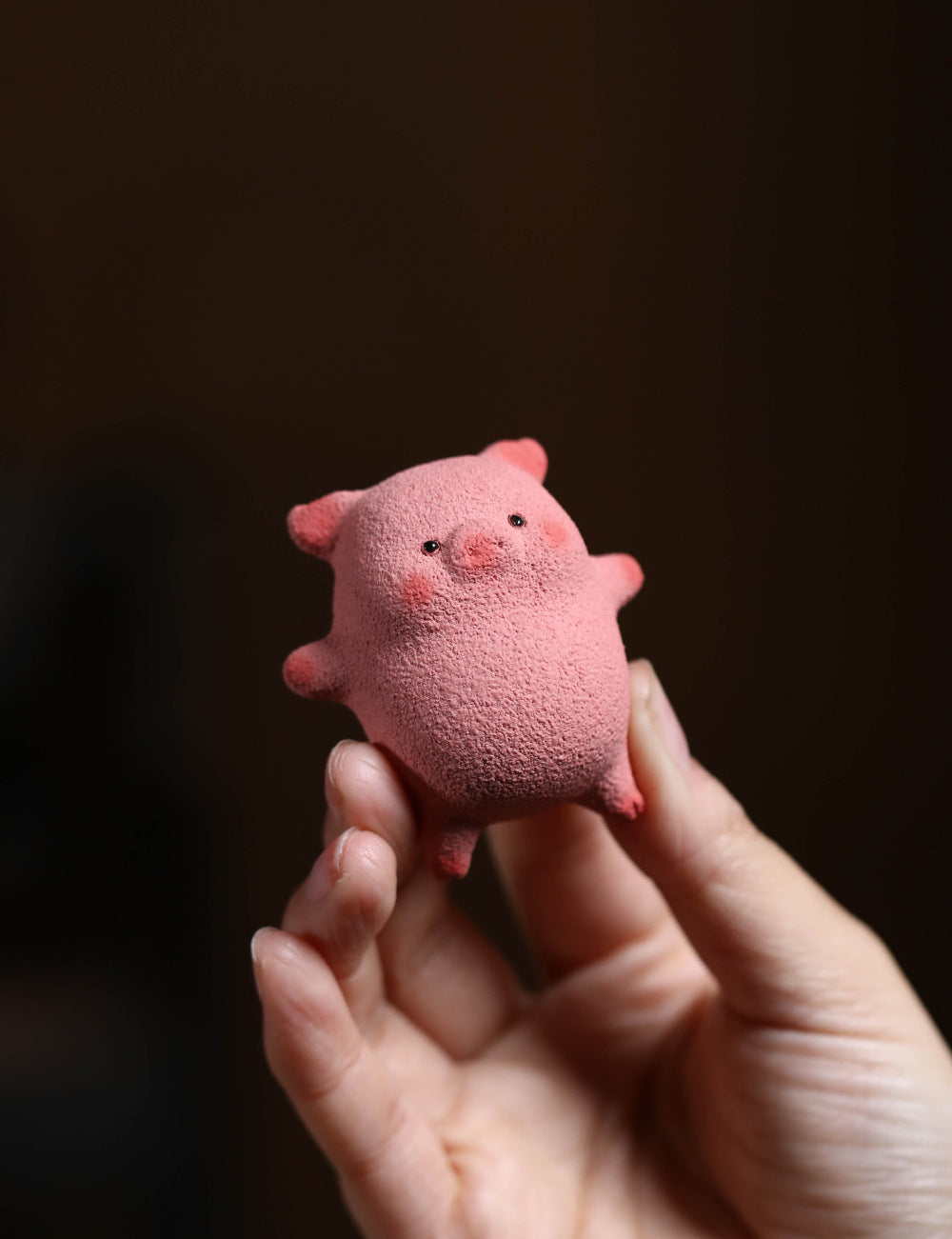 Gohobi Yixing Purple Clay Twelve Zodiac Pig Tea Pet – Handmade Sleeping Pig Ornament