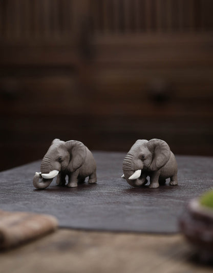 Gohobi Yixing Purple Clay Elephant Tea Pet – Handmade Lucky Tea Table Ornament
