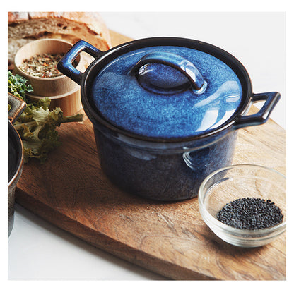 Gohobi Glaze Double-Handled Stew Pot