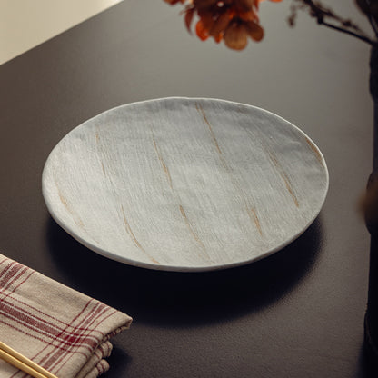 Jinxiu 2025 peint à l'aneth, nouvelle assiette de légumes sautés au feu de bois de 7,7 pouces, assiette plate pour la maison, hôtel, restaurant, assiette de cuisine occidentale commerciale