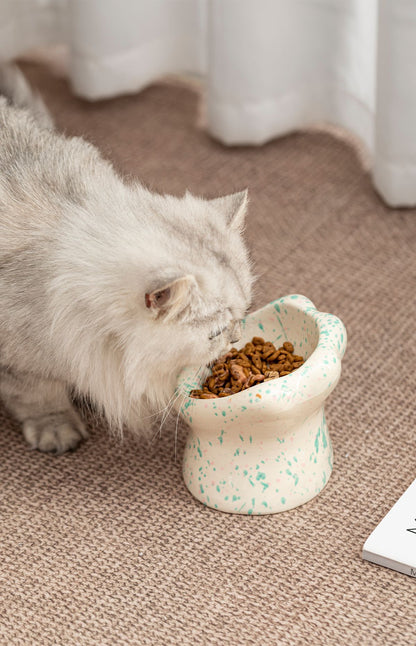 Gohobi Cat Paw Raised Ceramic Pet Bowl