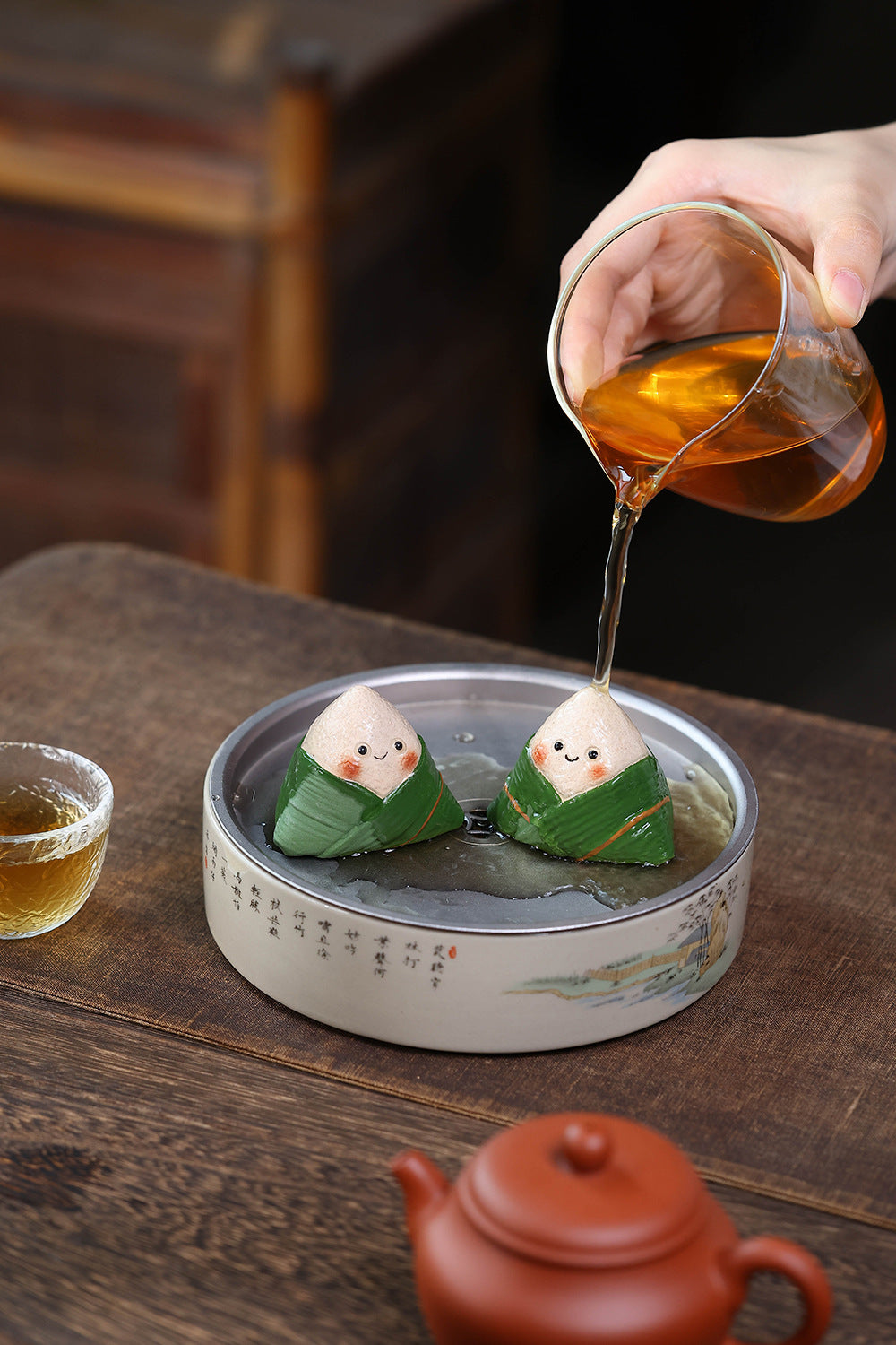 Gohobi Yixing Purple Clay Champion Zongzi Tea Pet – Dragon Boat Festival Ornament