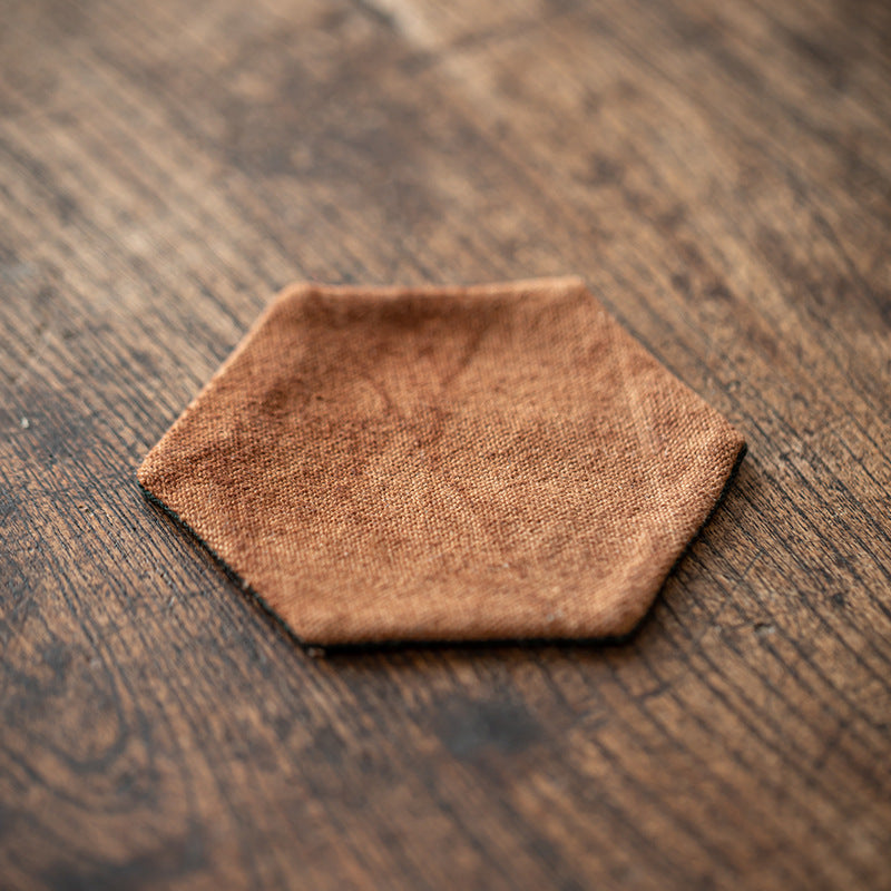 Gohobi Grass and Wood Tie-Dye Tea Coaster – Handmade Fabric Cup Holder Heat Insulation Pad