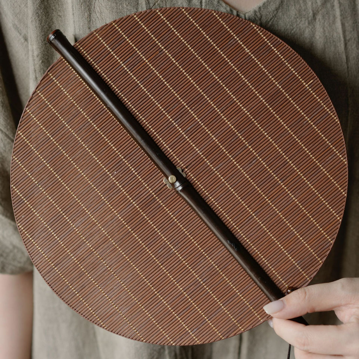 Gohobi Handmade Woven Bamboo Round Fan – Chinese Hanfu Hand Fan
