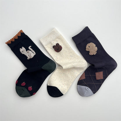 Gohobi Animal Jacquard Mid-Calf Socks