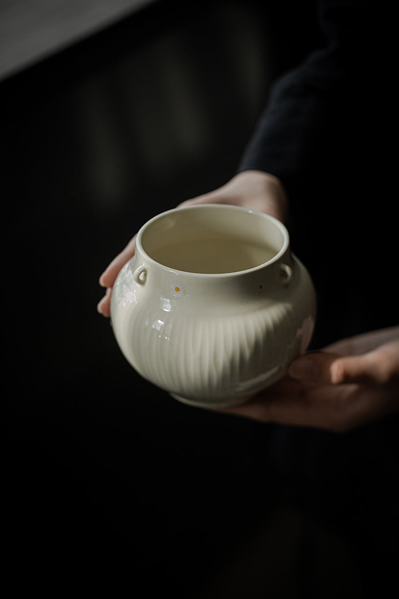 Gohobi Grass Ash Ceramic Jianshui Tea Wash Bowl