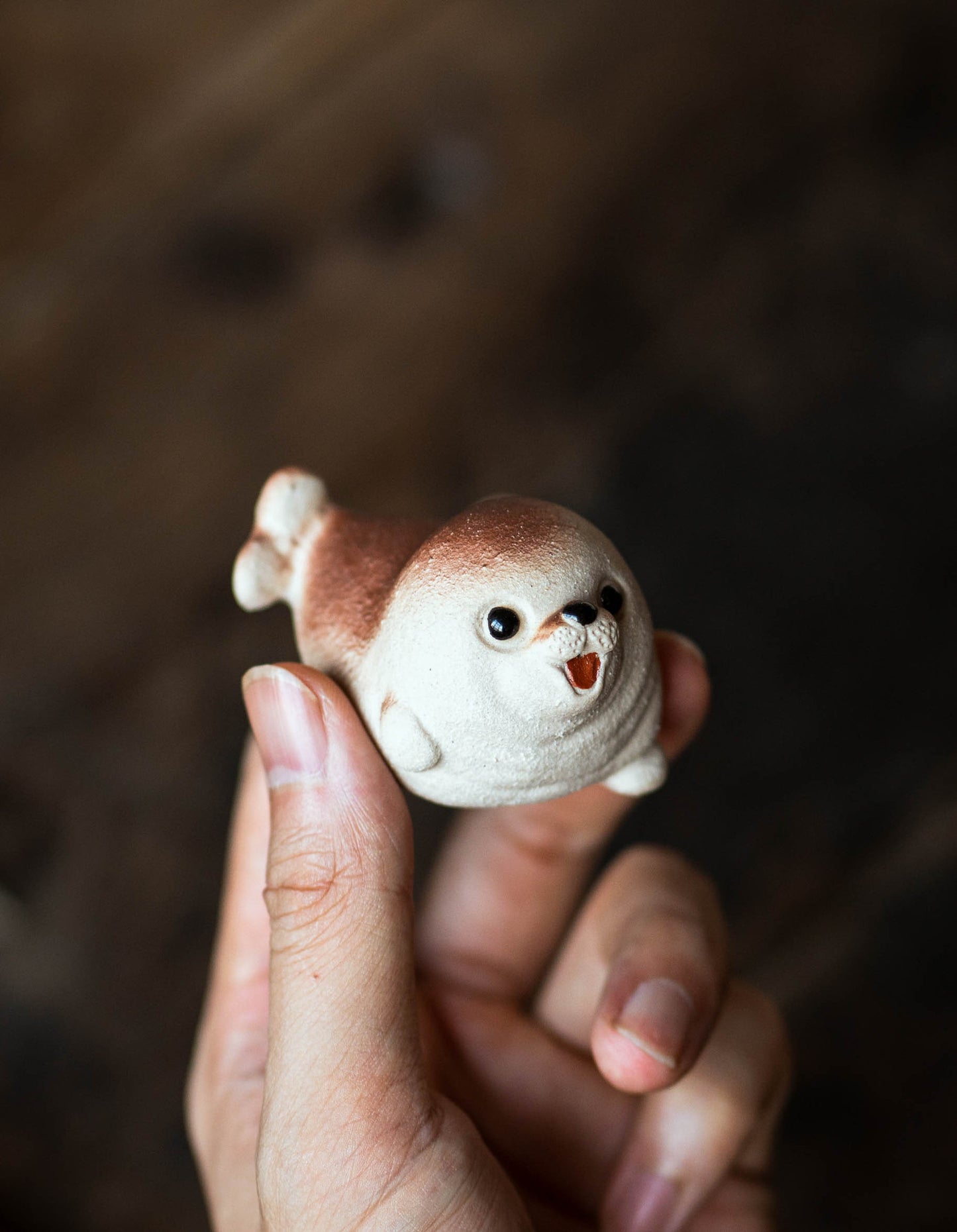 Gohobi Yixing Purple Clay Seal Tea Pet – Handmade Marine Animal Zisha Ornament