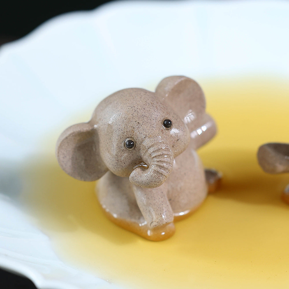 Gohobi Yixing Purple Clay Love Elephant Tea Pet – Handmade Lucky Ornament
