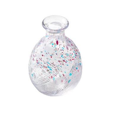 Gohobi Toyo Sasaki Japanese Hammered Glass Sake Jug Set – Stained Glass Wine Set Gift | Made in Japan
