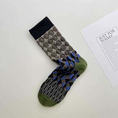 Gohobi Japanese Embossed Floral Mid-Calf Socks