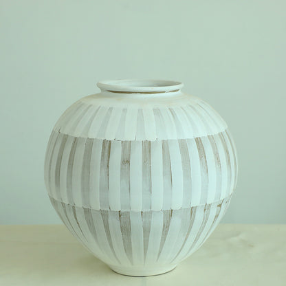 Gohobi Wabi-Sabi White Coarse Pottery Vase