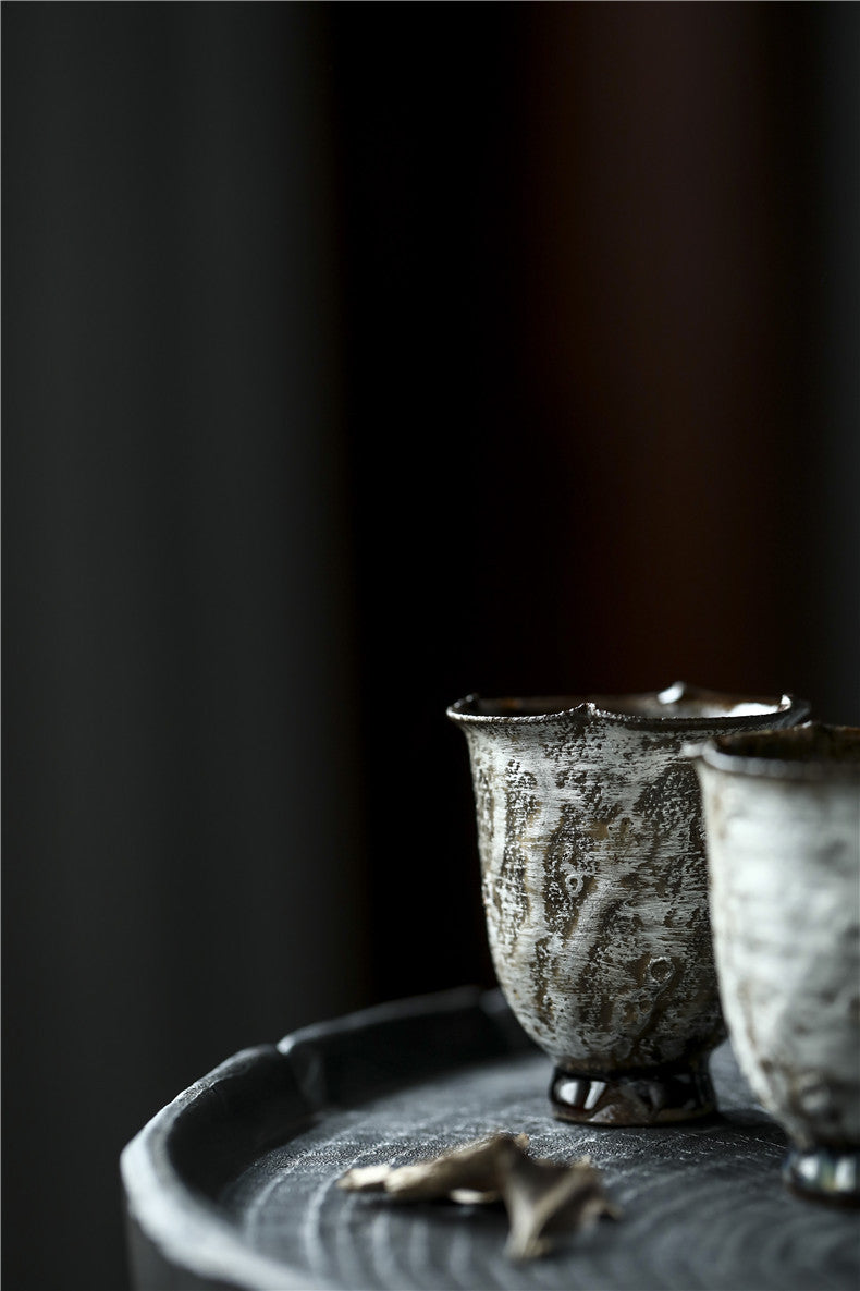Gohobi Handmade Ceramic Silver Wood-fired Tea Cup