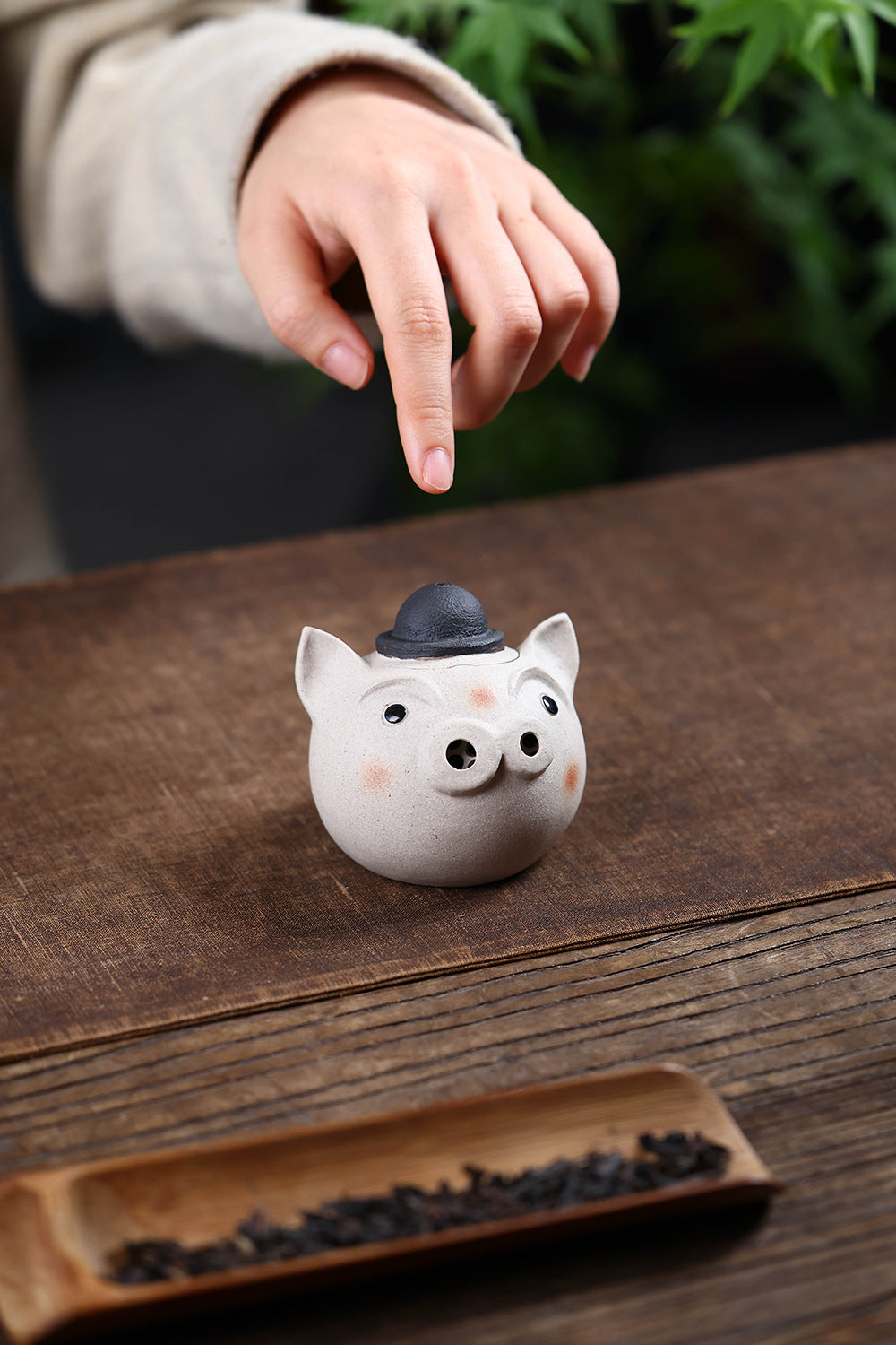 Gohobi Yixing Purple Clay Pig Head Teapot – Handmade Cute Pig Teapot