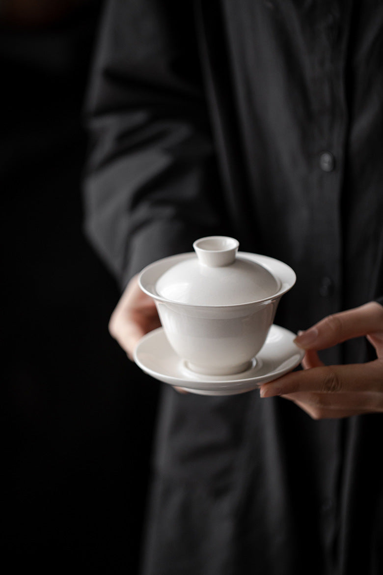 Gohobi Handmade Grass Ash Glaze Sancai Gaiwan