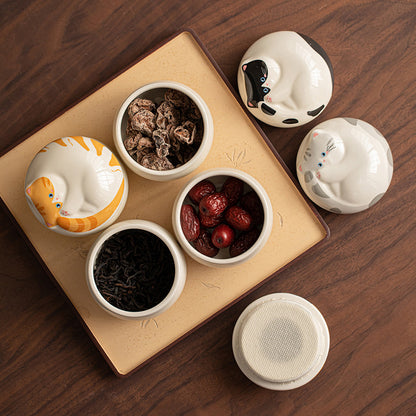 Gohobi Cat Ceramic Tea Canister