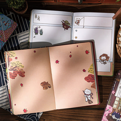 Gohobi Japanese Cat Notebook – A5 Monthly Planner Pocket Diary (4 Styles)