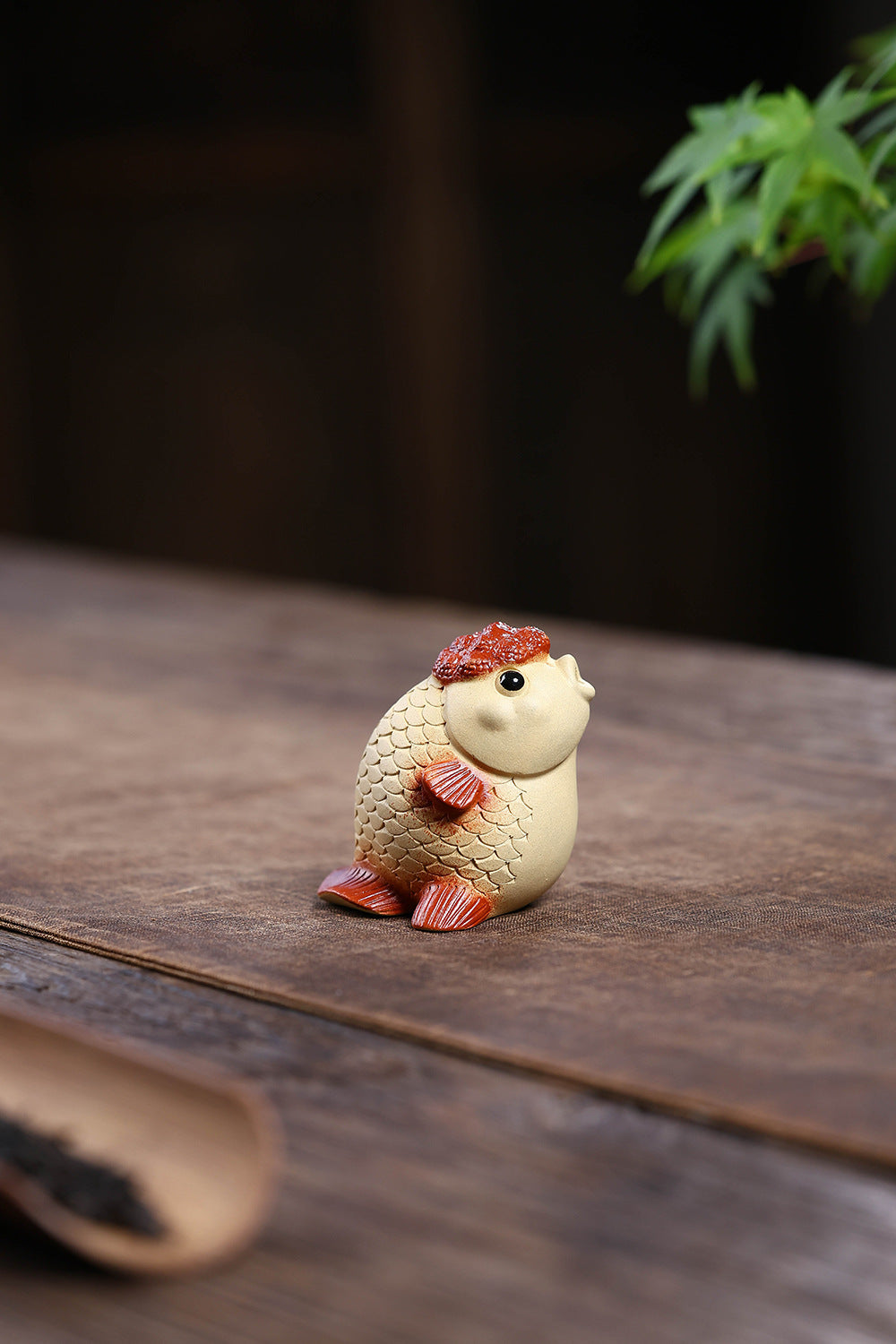 Gohobi Yixing Purple Clay Goldfish Tea Pet – Handmade Incense Holder Ornament