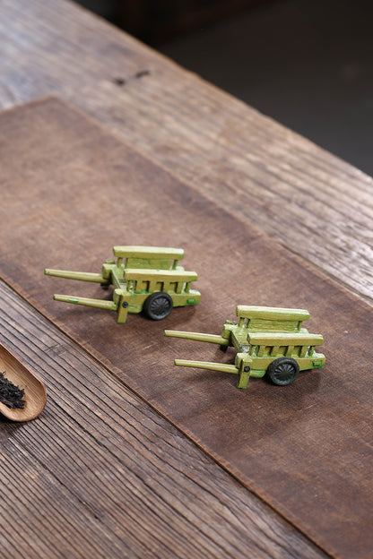 Gohobi Yixing Purple Clay Bamboo Trolley Tea Pet – Handmade Tea Table Ornament