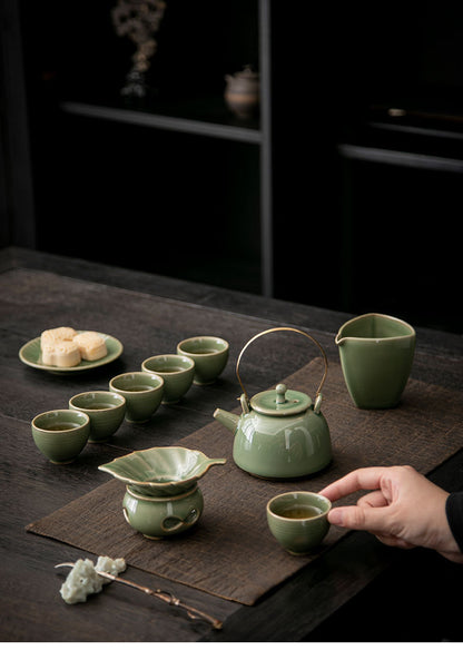 Gohobi Vintage Ceramic Teapot with Handle