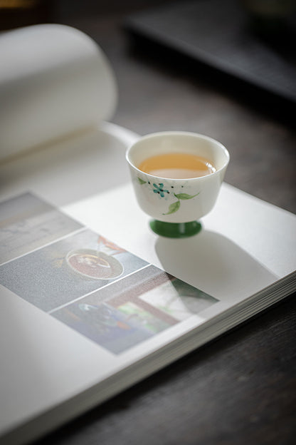 Gohobi Hand-Painted Hydrangea Ceramic Tea Cup