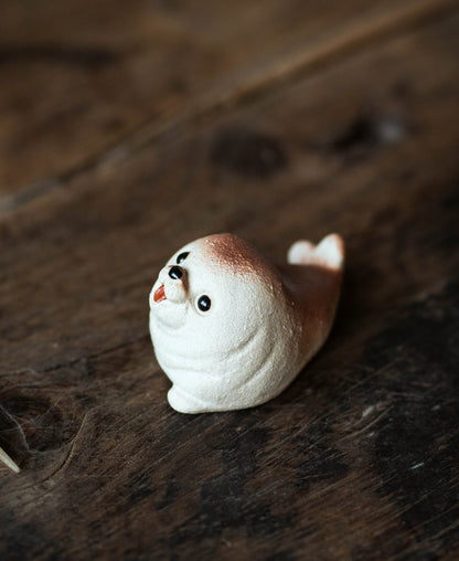 Gohobi Yixing Purple Clay Seal Tea Pet – Handmade Marine Animal Zisha Ornament