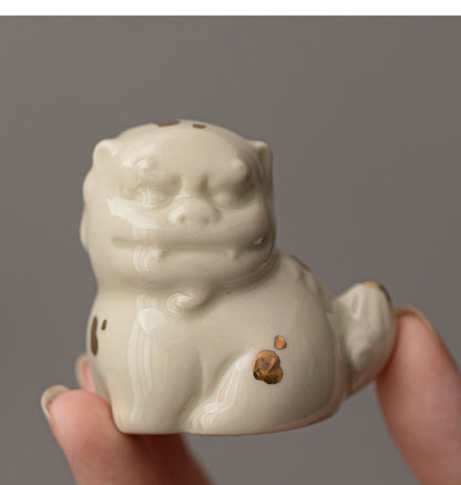Gohobi Mini Ceramic Lion Tea Pet