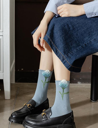 Gohobi Japanese Tulip Mid-Calf Socks