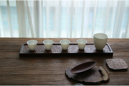 Gohobi Handcrafted Black Walnut Solid Wood Serving Tray