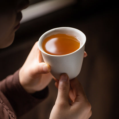 Gohobi Jingdezhen Handmade Matte White Ceramic Teacup