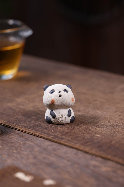 Gohobi Yixing Purple Clay Panda Tea Pet – Incense Holder and Lid Rest