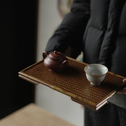 Gohobi Woven Bamboo Gongfu Tea Tray – Dry Brewing Tea Table