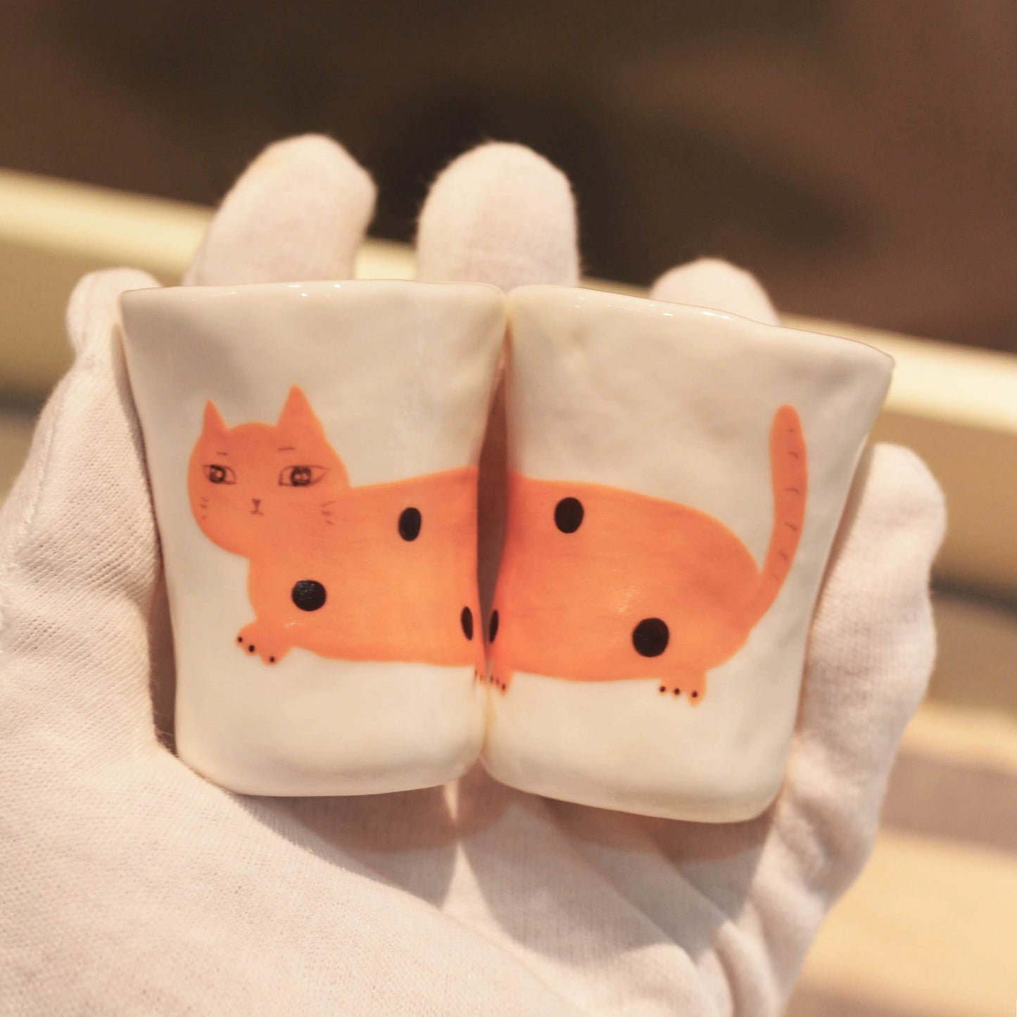 Gohobi x Little Diary Hand-Painted Cat Ceramic Coffee Cup