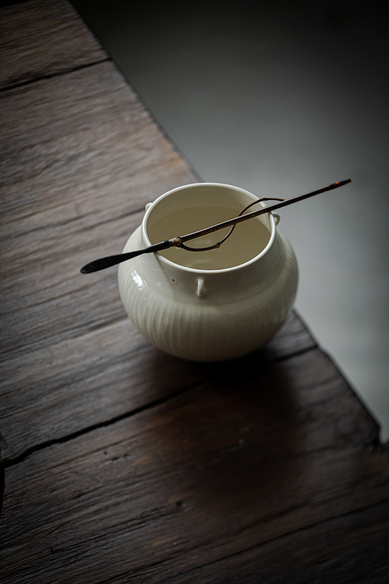 Gohobi Grass Ash Ceramic Jianshui Tea Wash Bowl