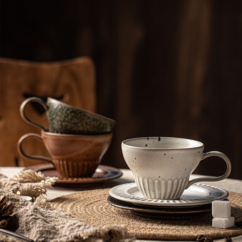 Gohobi Japanese Retro Coffee Cup and Saucer Set