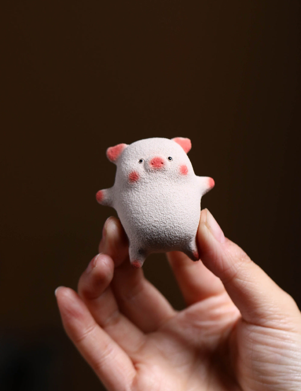 Gohobi Yixing Purple Clay Twelve Zodiac Pig Tea Pet – Handmade Sleeping Pig Ornament