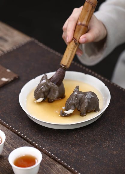 Gohobi Yixing Purple Clay Elephant Tea Pet – Handmade Lucky Tea Table Ornament