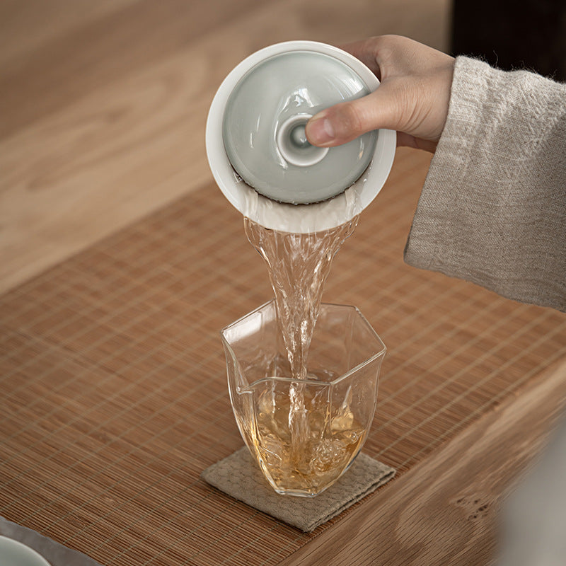 Gohobi Japanese-style Ice Ash Soot Glaze Sancai Gaiwan