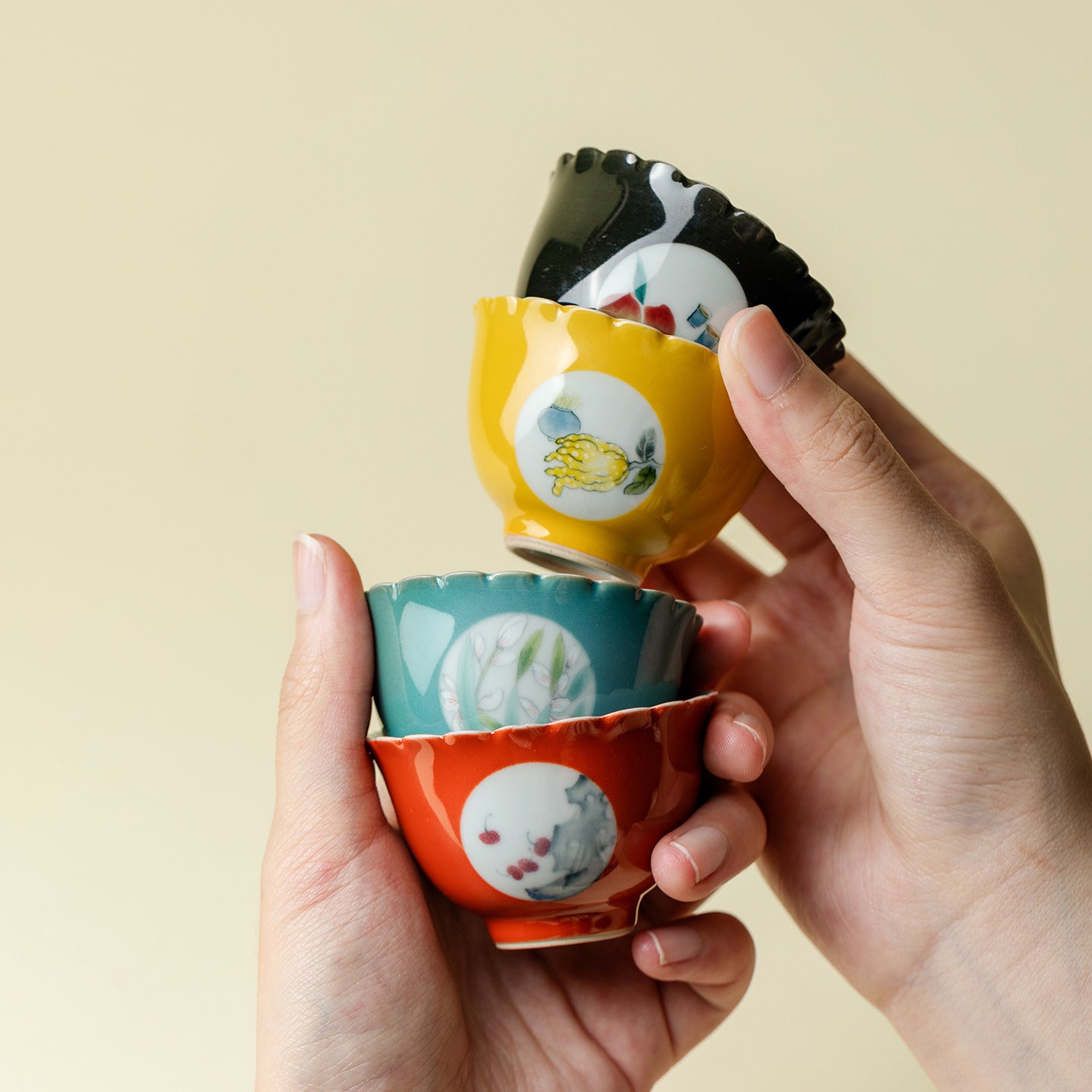 Gohobi Hand-Painted Travel Gongfu Tea Set