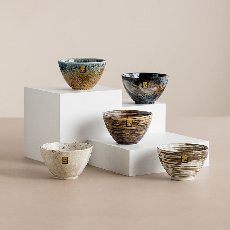 Bol à riz en céramique rétro importé du Japon, bol à chapeau Minoya Shino, vaisselle de ménage japonaise