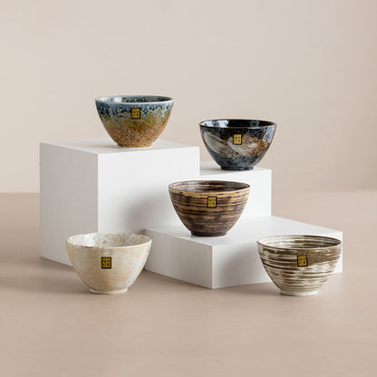 Bol à riz en céramique rétro importé du Japon, bol à chapeau Minoya Shino, vaisselle de ménage japonaise